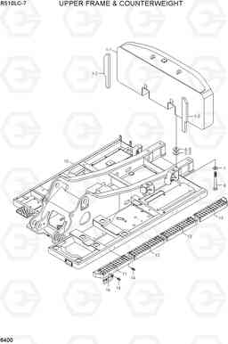 6400 UPPER FRAME & COUNTERWEIGHT R510LC-7(INDIA), Hyundai