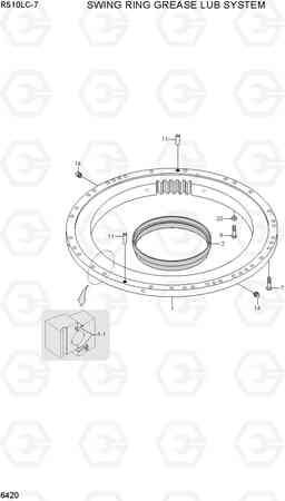 6420 SWING RING GREASE LUB SYSTEM R510LC-7(INDIA), Hyundai