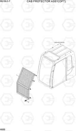 6500 CAB PROTECTOR ASSY(OPT) R510LC-7(INDIA), Hyundai