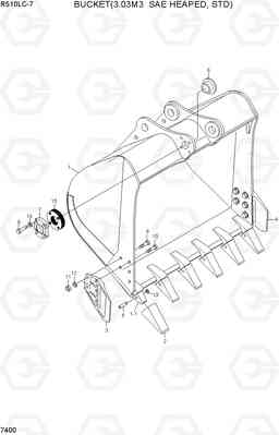 7400 BUCKET(3.03M3 SAE HEAPED, STD) R510LC-7(INDIA), Hyundai