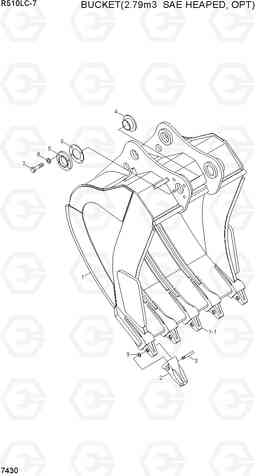 7430 BUCKET(2.79M3 SAE HEAPED, OPT) R510LC-7(INDIA), Hyundai