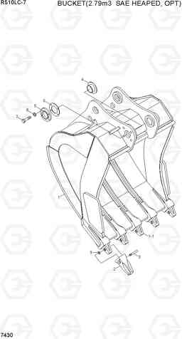 7430 BUCKET(2.79M3 SAE HEAPED, OPT) R510LC-7(INDIA), Hyundai