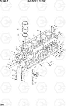 9645 CYLINDER BLOCK R510LC-7(INDIA), Hyundai