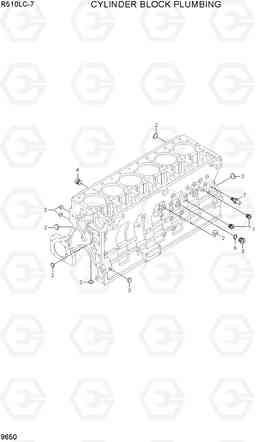 9650 CYLINDER BLOCK PLUBMING R510LC-7(INDIA), Hyundai