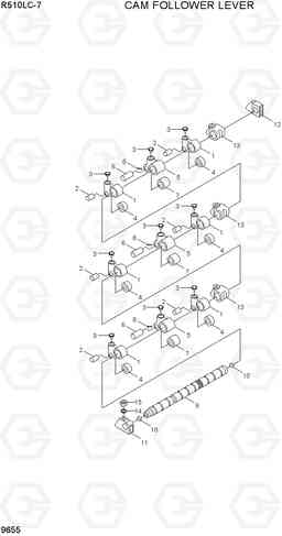 9655 CAM FOLLOWER LEVER R510LC-7(INDIA), Hyundai