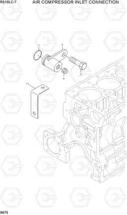 9675 AIR COMPRESSOR INLET CONNECTION R510LC-7(INDIA), Hyundai