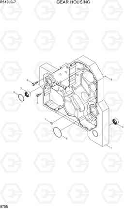 9705 GEAR HOUSING R510LC-7(INDIA), Hyundai