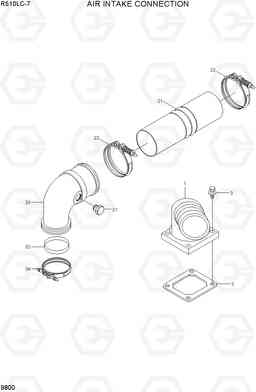 9800 AIR INTAKE CONNECTION R510LC-7(INDIA), Hyundai