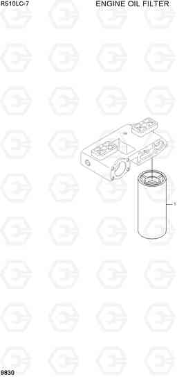 9830 ENGINE OIL FILTER R510LC-7(INDIA), Hyundai