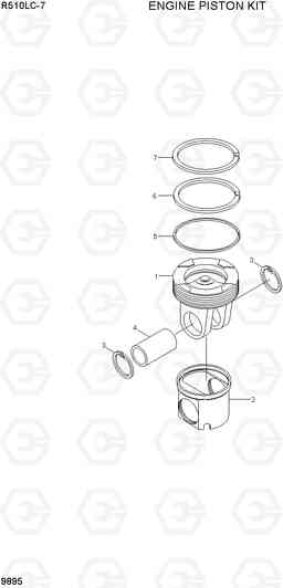 9895 ENGINE PISTON KIT R510LC-7(INDIA), Hyundai