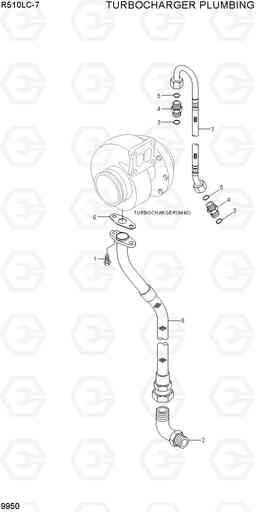 9950 TURBOCHARGER PLUMBING R510LC-7(INDIA), Hyundai