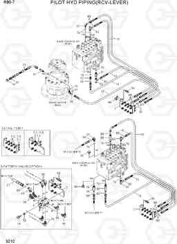 3210 PILOT HYD PIPING(RCV-LEVER) R80-7(INDIA), Hyundai