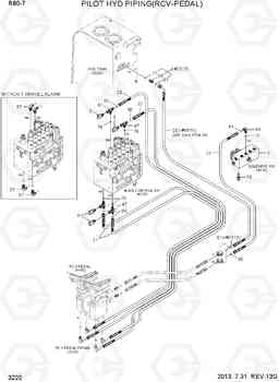 3220 PILOT HYD PIPING(RCV-PEDAL) R80-7(INDIA), Hyundai