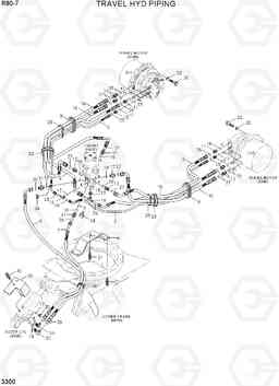 3300 TRAVEL HYD PIPING R80-7(INDIA), Hyundai