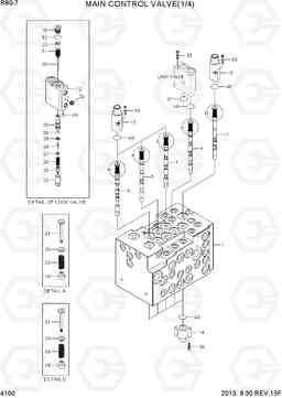 4100 MAIN CONTROL VALVE(1/4) R80-7(INDIA), Hyundai