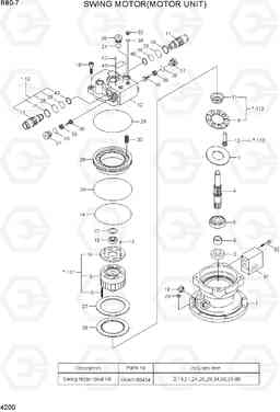 4200 SWING MOTOR(MOTOR UNIT) R80-7(INDIA), Hyundai