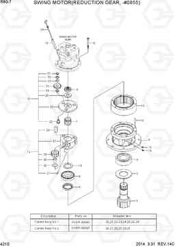 4210 SWING MOTOR(REDUCTION GEAR, -#0855) R80-7(INDIA), Hyundai