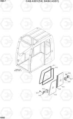 6060 CAB ASSY(5/6, SASH ASSY) R80-7(INDIA), Hyundai