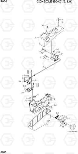 6100 CONSOLE BOX(1/2, LH) R80-7(INDIA), Hyundai