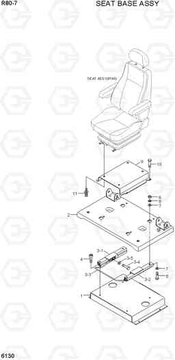 6130 SEAT BASE ASSY R80-7(INDIA), Hyundai