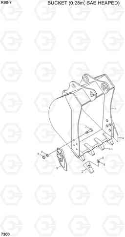 7300 BUCKET(0.28M3 SAE HEAPED) R80-7(INDIA), Hyundai