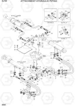 3040 ATTACHMENT HYDRAULIC PIPING SL730, Hyundai