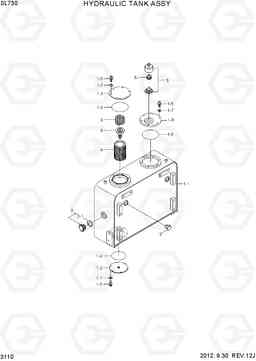 3110 HYDRAULIC TANK ASSY SL730, Hyundai