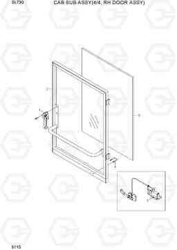 5110 CAB SUB ASSY(4/4, RH DOOR ASSY) SL730, Hyundai