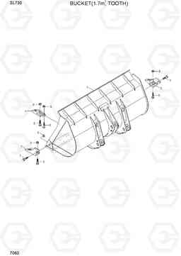 7060 BUCKET(1.7M3, TOOTH) SL730, Hyundai