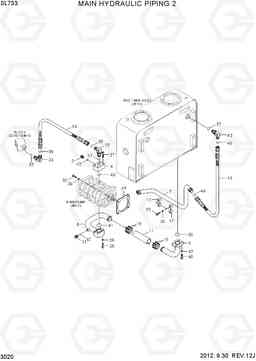 3020 MAIN HYDRAULIC PIPING 2 SL733, Hyundai