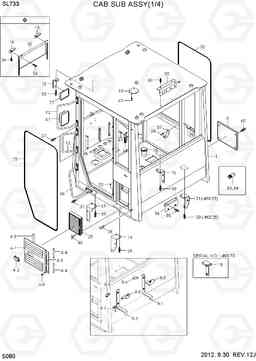 5080 CAB SUB ASSY(1/4) SL733, Hyundai