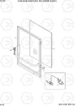 5110 CAB SUB ASSY(4/4, RH DOOR ASSY) SL733, Hyundai