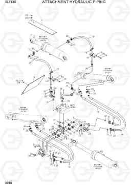 3040 ATTACHMENT HYDRAULIC PIPING SL733S, Hyundai