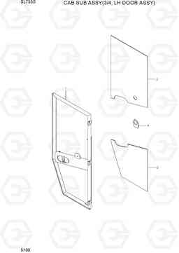 5100 CAB SUB ASSY(3/4, LH DOOR ASSY) SL733S, Hyundai