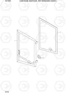 5110 CAB SUB ASSY(4/4, RH DOOR ASSY) SL733S, Hyundai