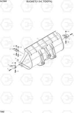 7050 BUCKET(1.5M3, TOOTH) SL733S, Hyundai