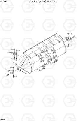 7060 BUCKET(1.7M3, TOOTH) SL733S, Hyundai