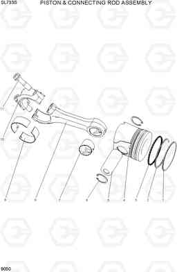 9050 PISTION ＆ CONNECTING ROD ASSEMBLY SL733S, Hyundai