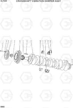 9060 CRANKSHAFT VIBRATION DAMPER ASSY SL733S, Hyundai