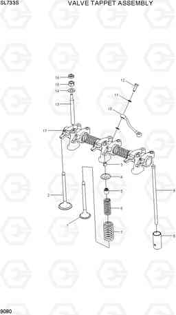 9080 VALVE TAPPET ASSEMBLY SL733S, Hyundai