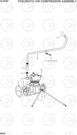 9310 PNEUMATIC AIR COMPRESSOR ASSEMBLY SL733S, Hyundai