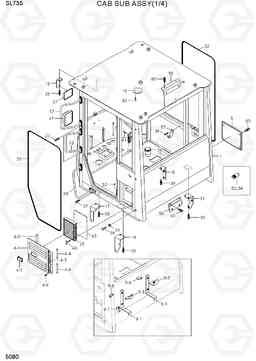 5080 CAB SUB ASSY(1/4) SL735, Hyundai