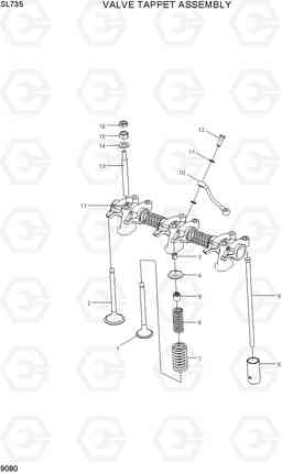 9080 VALVE TAPPET ASSEMBLY SL735, Hyundai