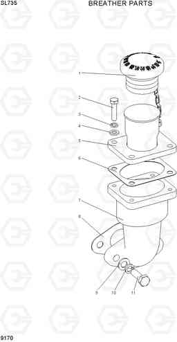 9170 BREATHER PARTS SL735, Hyundai