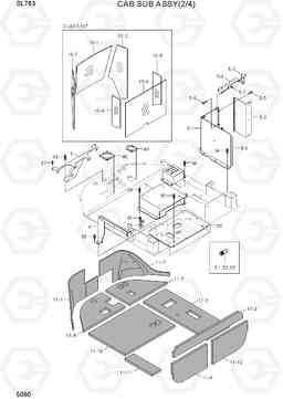5090 CAB SUB ASSY(2/4) SL763(-#0500), Hyundai