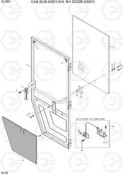 5110 CAB SUB ASSY(4/4, RH DOOR ASSY) SL763(-#0500), Hyundai