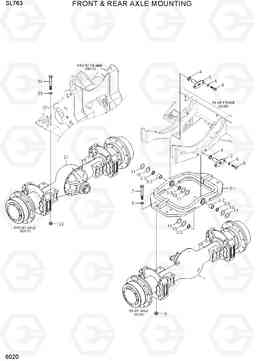 6020 FRONT & REAR AXLE MOUNTING SL763(-#0500), Hyundai