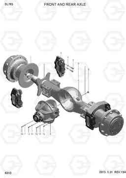 6310 FRONT AND REAR AXLE SL763(-#0500), Hyundai