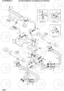 3040 ATTACHMENT HYDRAULIC PIPING SL763(#0501-), Hyundai