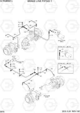 3070 BRAKE LINE PIPING 1 SL763(#0501-), Hyundai